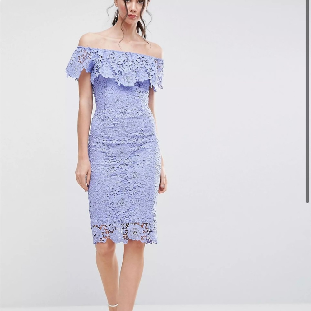 ASOS Tall Bardot Lace Pencil Dress